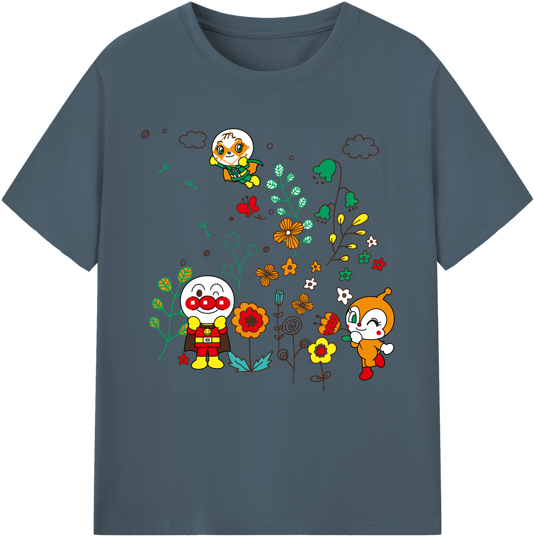 （画像用） アンパンマン Anpanman 綿100％半袖Tシャツ（フロントプリント）